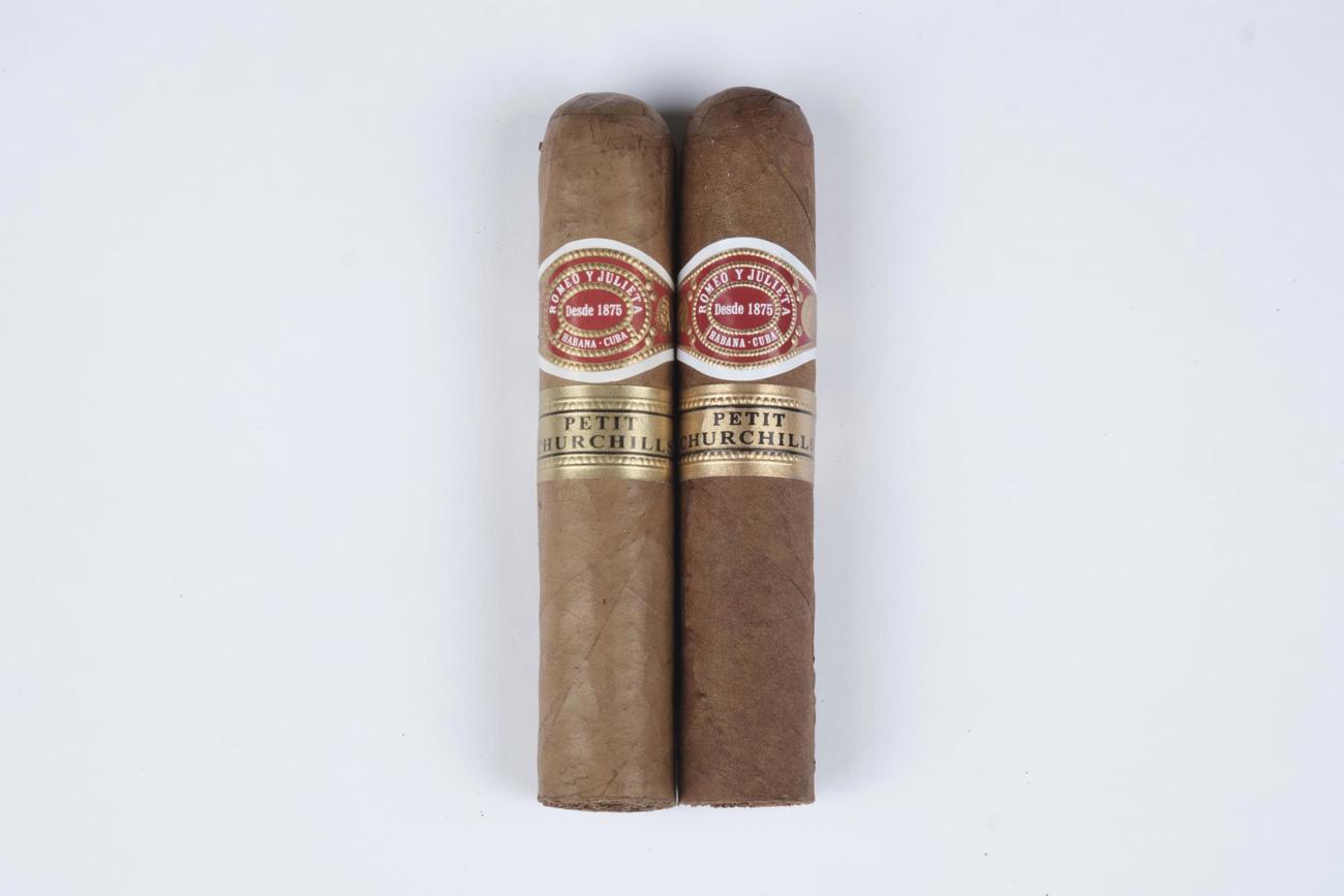 Die kopierte Romeo y Julieta Petit Churchill befindet sich links im Bild. Die kopierte Romeo y Julieta Petit Churchill befindet sich links im Bild.
